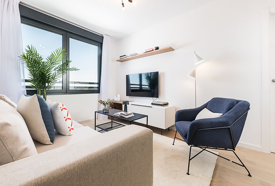 Luxury rentals Madrid - Valdebebas Two Bedroom Park View