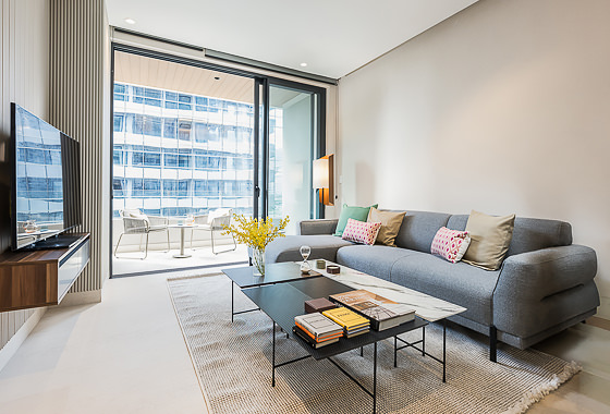 LIVING ROOM One Bedroom Residence - World Trade Center