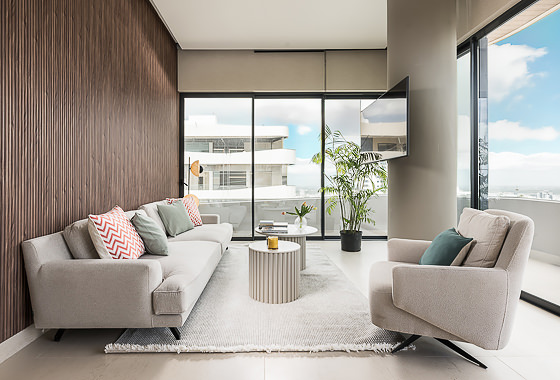 LIVING ROOM Two Bedroom Residence - Skyline View